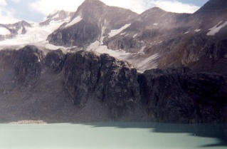 Lake and glacier at the top of Wedgemount 1998-09.